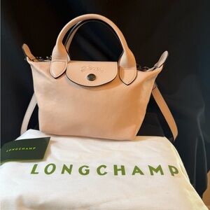 Longchamp Le Pliage Extra XS Leather in nude pink Brand New in dust bag